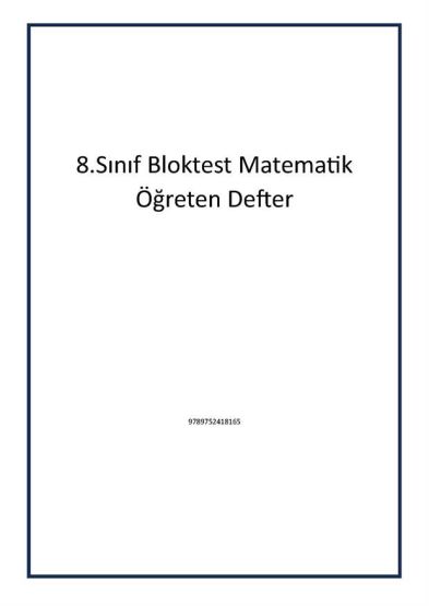 8.Sınıf Bloktest Matematik Öğreten Defter