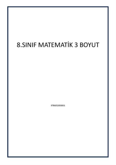 8.SINIF MATEMATİK 3 BOYUT