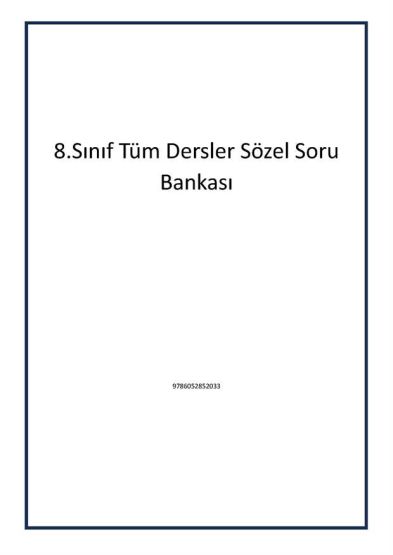 8.Sınıf Tüm Dersler Sözel Soru Bankası