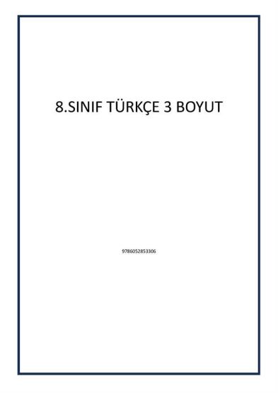 8.SINIF TÜRKÇE 3 BOYUT