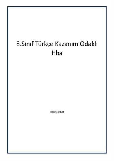 8.Sınıf Türkçe Kazanım Odaklı Hba