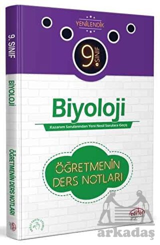 9. Sınıf Biyoloji Öğretmenin Ders Notları Editör Yayınevi