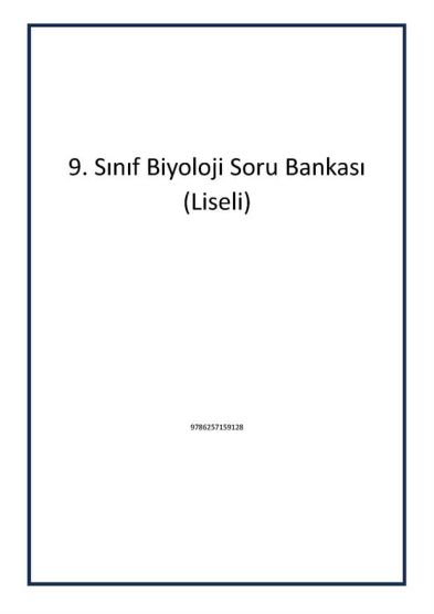 9. Sınıf Biyoloji Soru Bankası (Liseli)