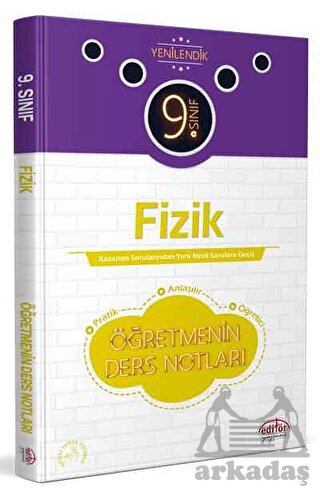 9. Sınıf Fizik Öğretmenin Ders Notları Editör Yayınevi