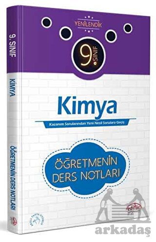 9. Sınıf Kimya Öğretmenin Ders Notları Editör Yayınevi