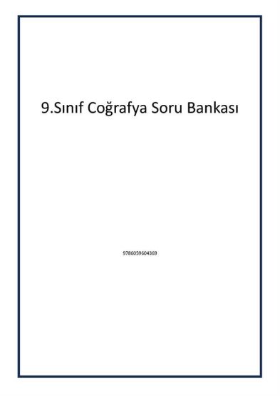 9.Sınıf Coğrafya Soru Bankası