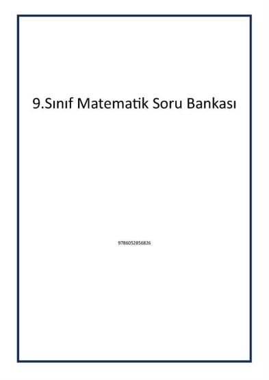 9.Sınıf Matematik Soru Bankası