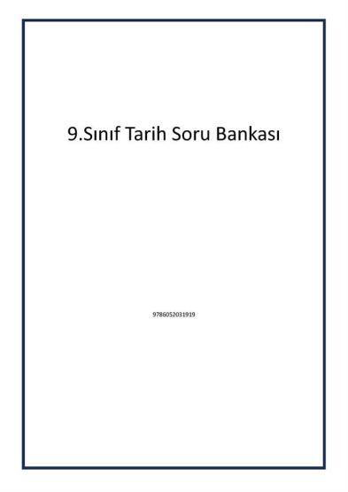 9.Sınıf Tarih Soru Bankası