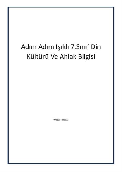 Adım Adım Işıklı 7.Sınıf Din Kültürü Ve Ahlak Bilgisi