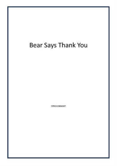 Bear Says Thank You