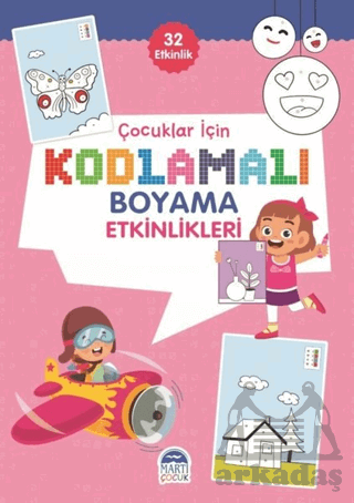 Çocuklar İçin Kodlamalı Boyama Etkinlikleri - Pembe - 32 Etkinlik