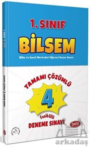 Data Yayınları 1. Sınıf Bilsem Tamamı Çözümlü Fasikül 4 Deneme Sınavı