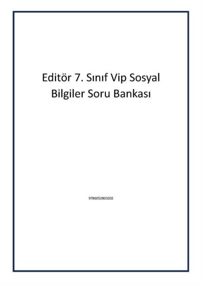 Editör 7. Sınıf Vip Sosyal Bilgiler Soru Bankası