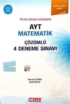 Esen Ayt Çözümlü 4 Deneme Matematik Mavi Seri