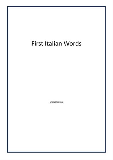 First Italian Words