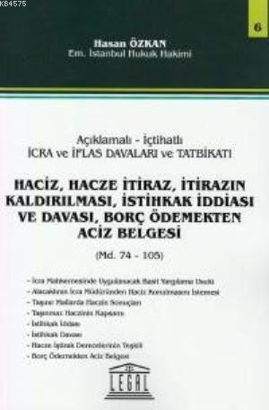 Haciz, Hacze İtiraz, İtirazın Kaldırılması, İstihkak İddiası Ve Davası, Borç Ödemekten Aciz Belgeler