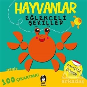 Hayvanlar Eğlanceli Şekiller Deniz 100 Çıkartma