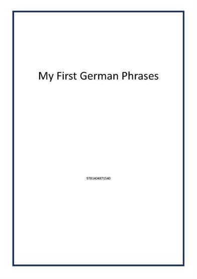 My First German Phrases