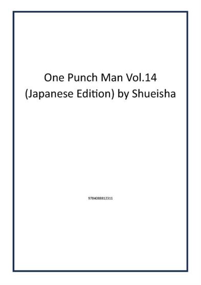 One Punch Man Vol.14 (Japanese Edition) by Shueisha