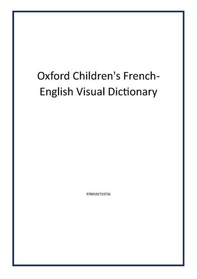 Oxford Children's French-English Visual Dictionary