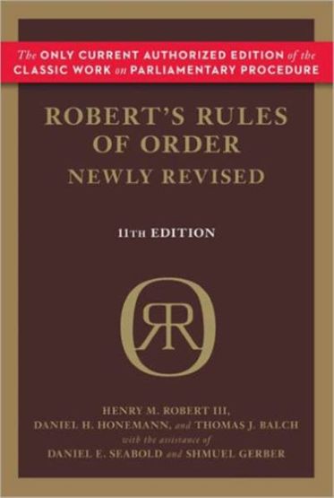 Robert's Rules of Order Newly Revised, 11th edition