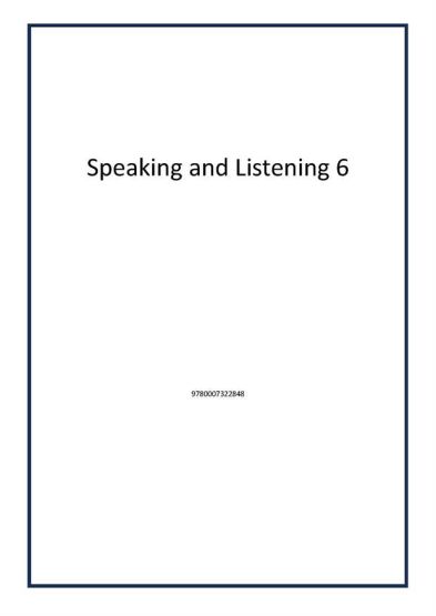 Speaking and Listening 6