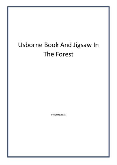 Usborne Book And Jigsaw In The Forest