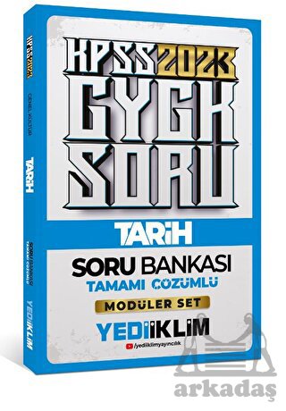 Yediiklim Yayınları 2023 KPSS Genel Kültür Tarih Tamamı Çözümlü Soru Bankası ( Modüler Set İçerisindeki)