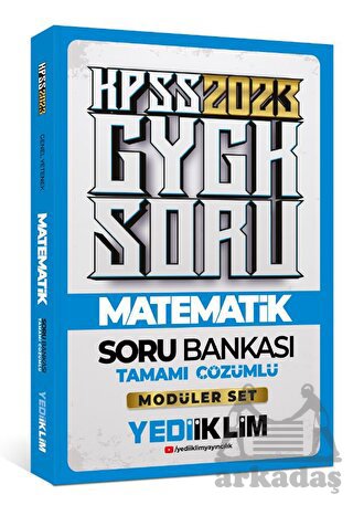 Yediiklim Yayınları 2023 KPSS Genel Yetenek Matematik Tamamı Çözümlü Soru Bankası ( Modüler Set İçerisindeki)