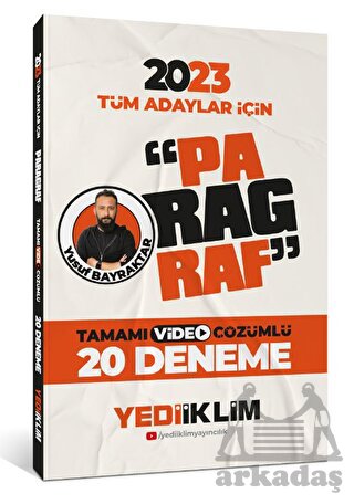 Yediiklim Yayınları 2023 Tüm Adaylar İçin Paragraf Tamamı Video Çözümlü 20 Deneme