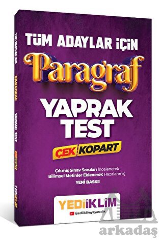 Yediiklim Yayınları Tüm Adaylar İçin Paragraf Çek Kopart Yaprak Test